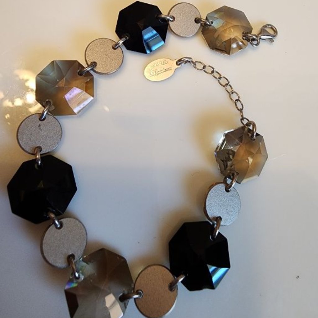Dyadema Italian Chalcedony Crystal And 925 Silver Bracelet 25$